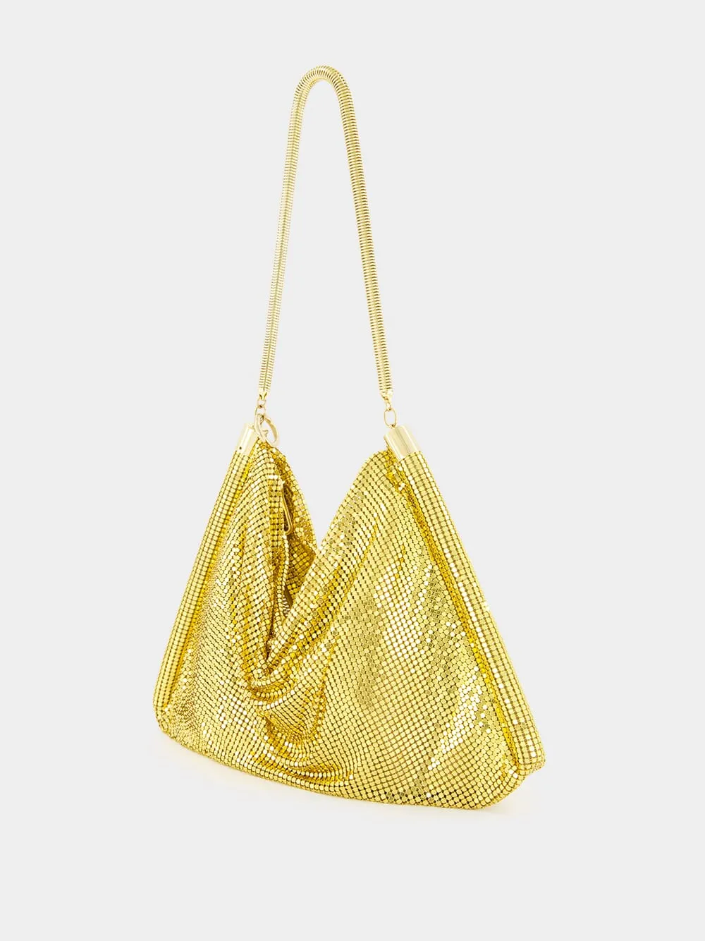 Pixel Tube Embellished Yellow Bag