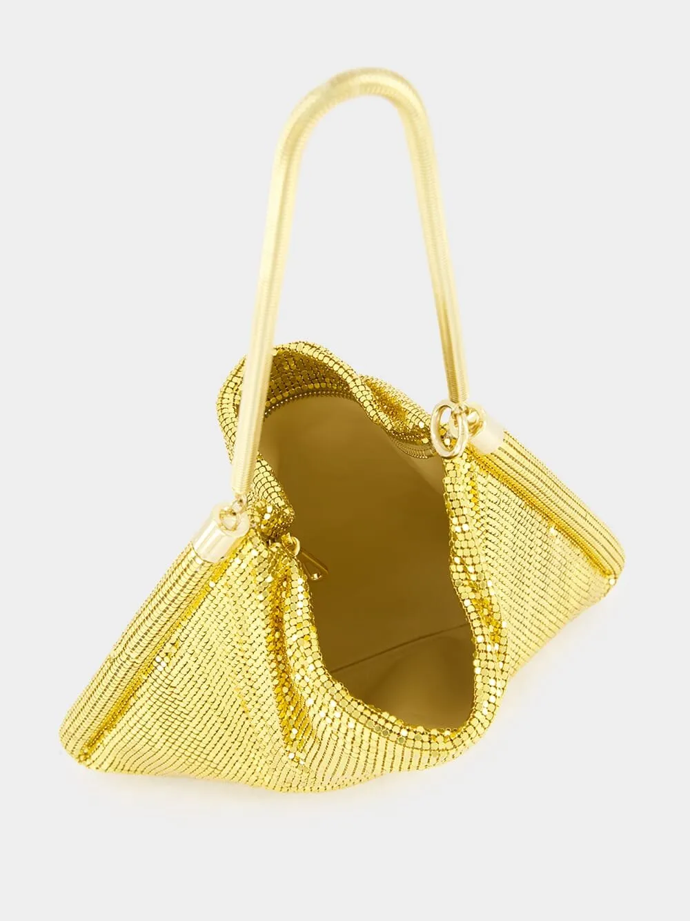 Pixel Tube Embellished Yellow Bag