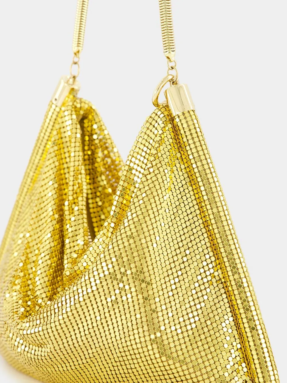 Pixel Tube Embellished Yellow Bag