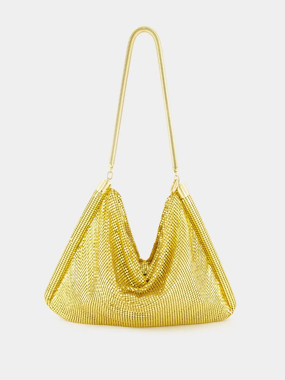 Pixel Tube Embellished Yellow Bag