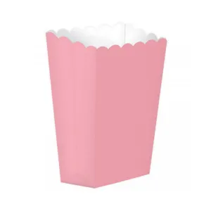 Popcorn Box Plain Pink 5pcs (13 x 9.5 cm)