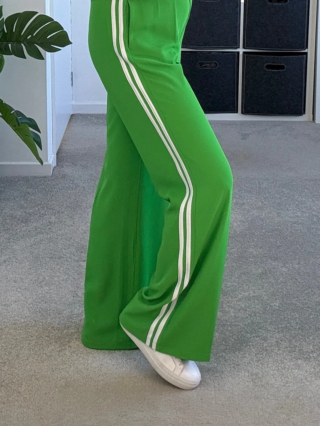 Powder Blue/White Stripe Wide Leg Trousers