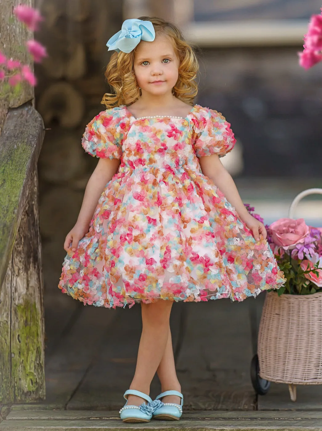 Pretty Pastel Tulle Floral Bouquet Dress