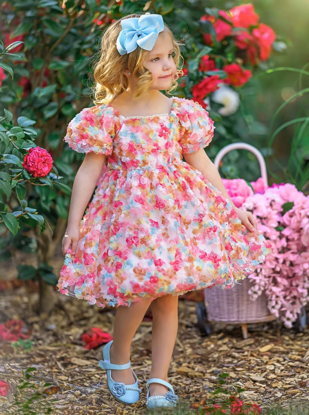 Pretty Pastel Tulle Floral Bouquet Dress