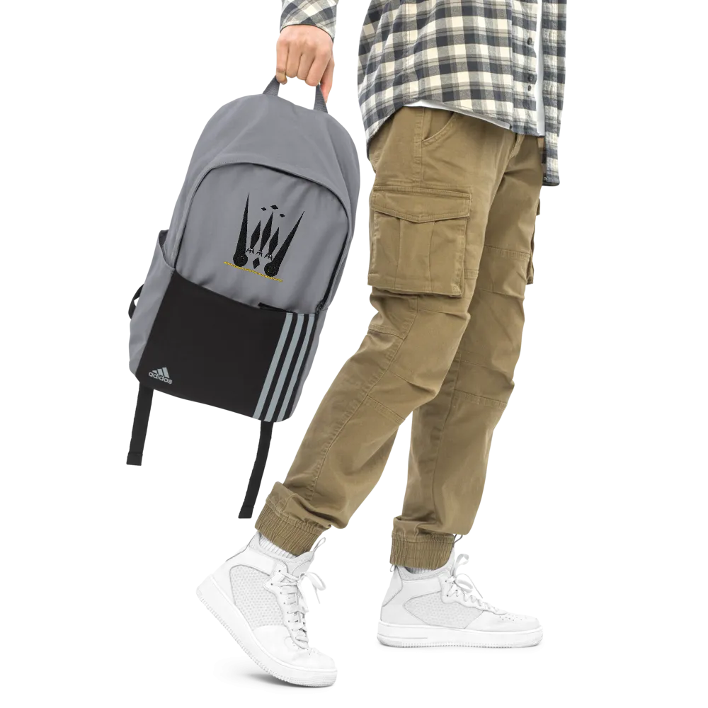 Purple Rich Apparel | Black on Grey Adidas Backpack