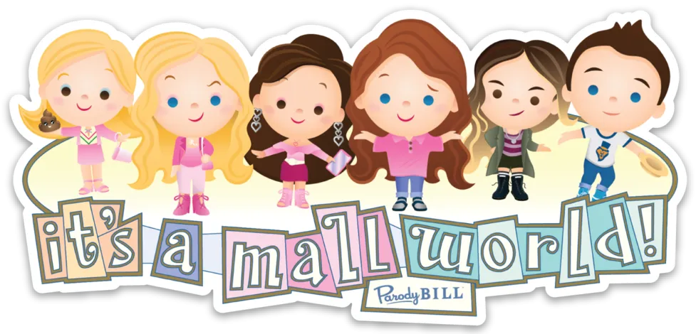 "it's a mall world" Die Cut Sticker