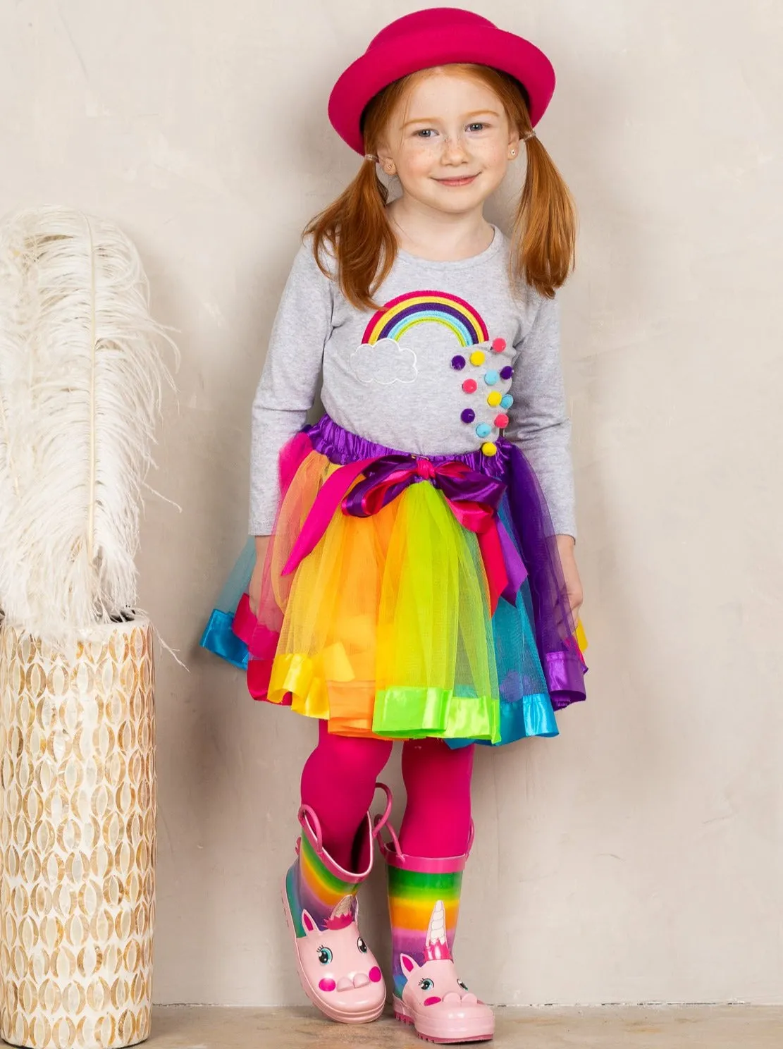 Rainbow Twirl Tutu Skirt Set