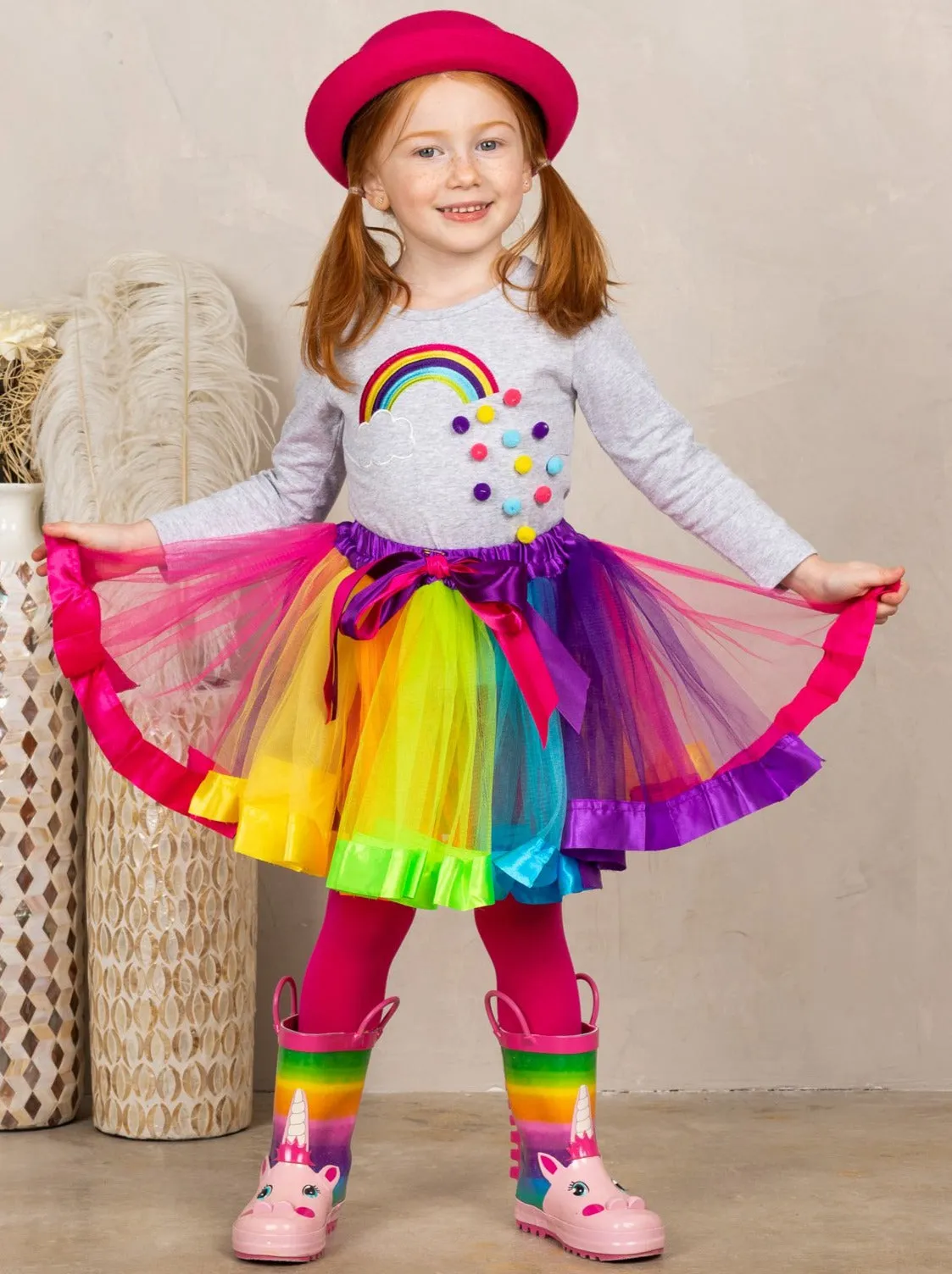 Rainbow Twirl Tutu Skirt Set