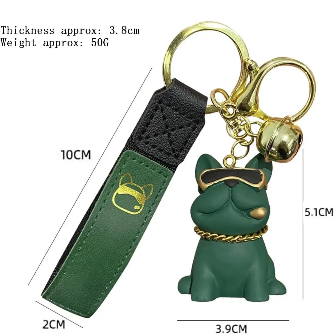 Rebel Ruff Bulldog 3D Keychain