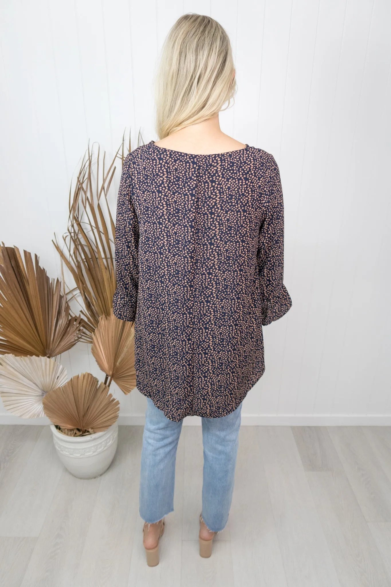 Reese Top -Navy/speckle