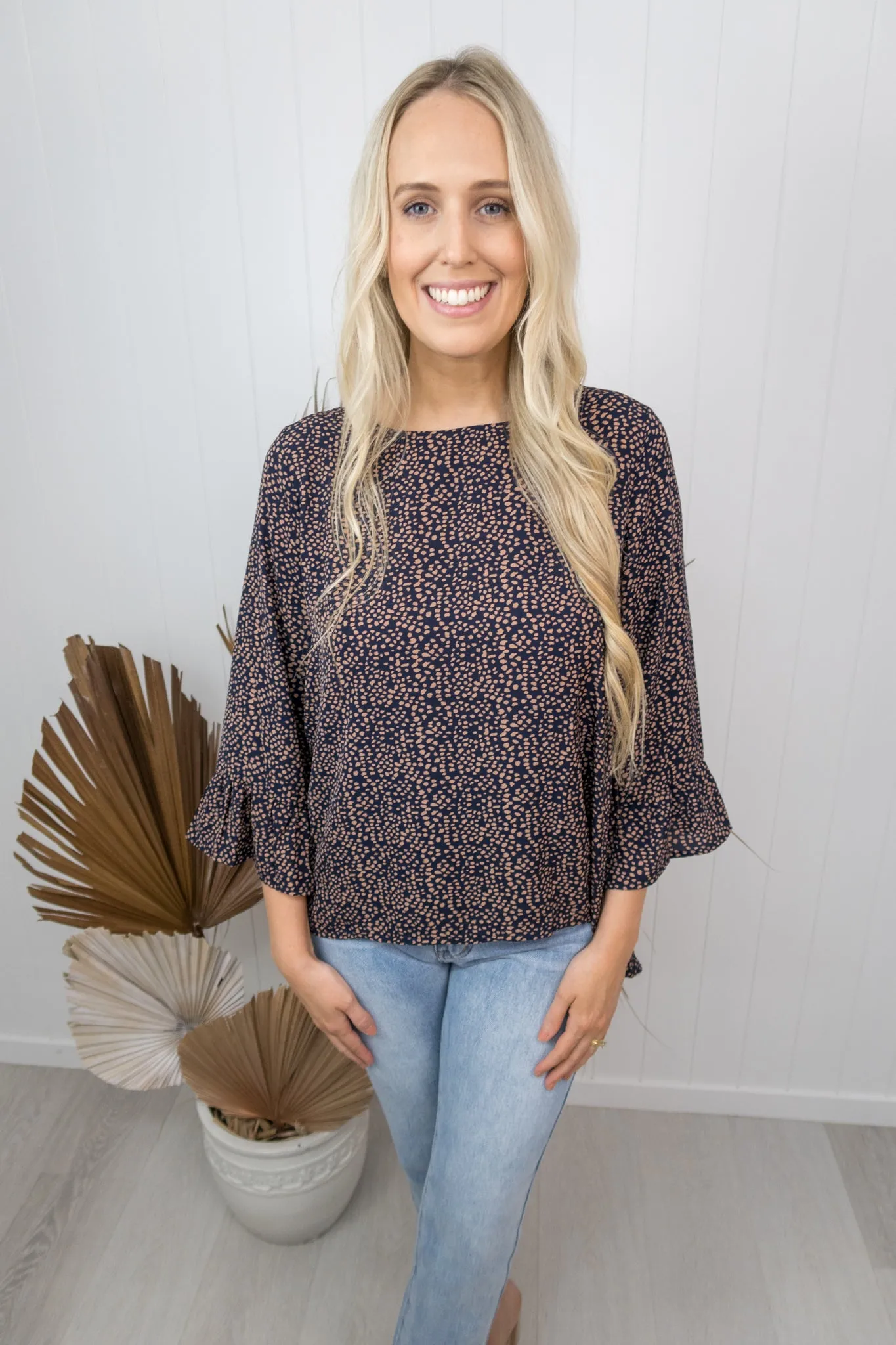 Reese Top -Navy/speckle