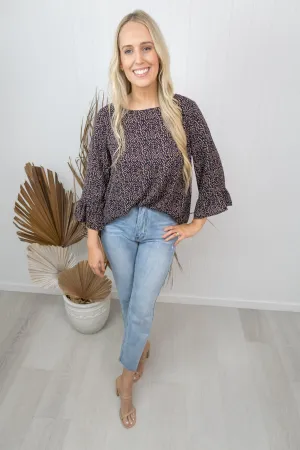 Reese Top -Navy/speckle