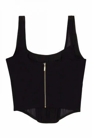 Regalia -  Bobbi Panelled Basque Black
