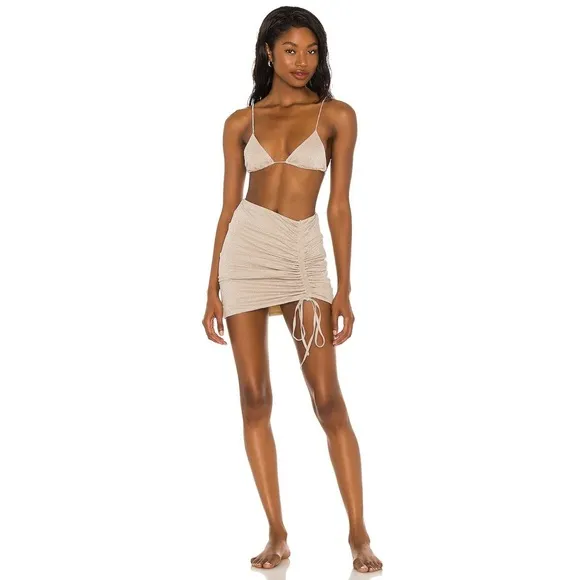 REVOLVE LOVEWAVE The Sandra Mini Skirt in Gold XXS