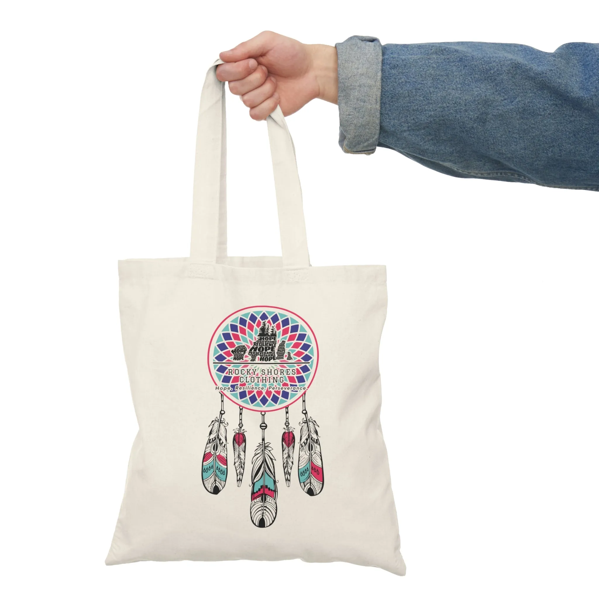 Rocky Shores Dream Catcher Natural Tote Bag