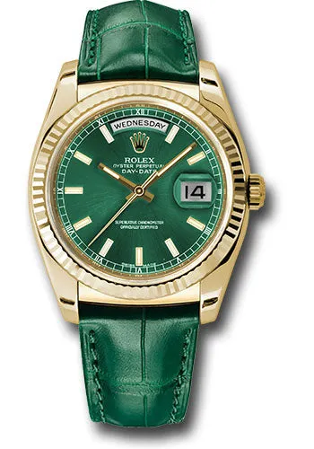 Rolex 18k Yellow Gold Day-Date on Strap #118138 grl