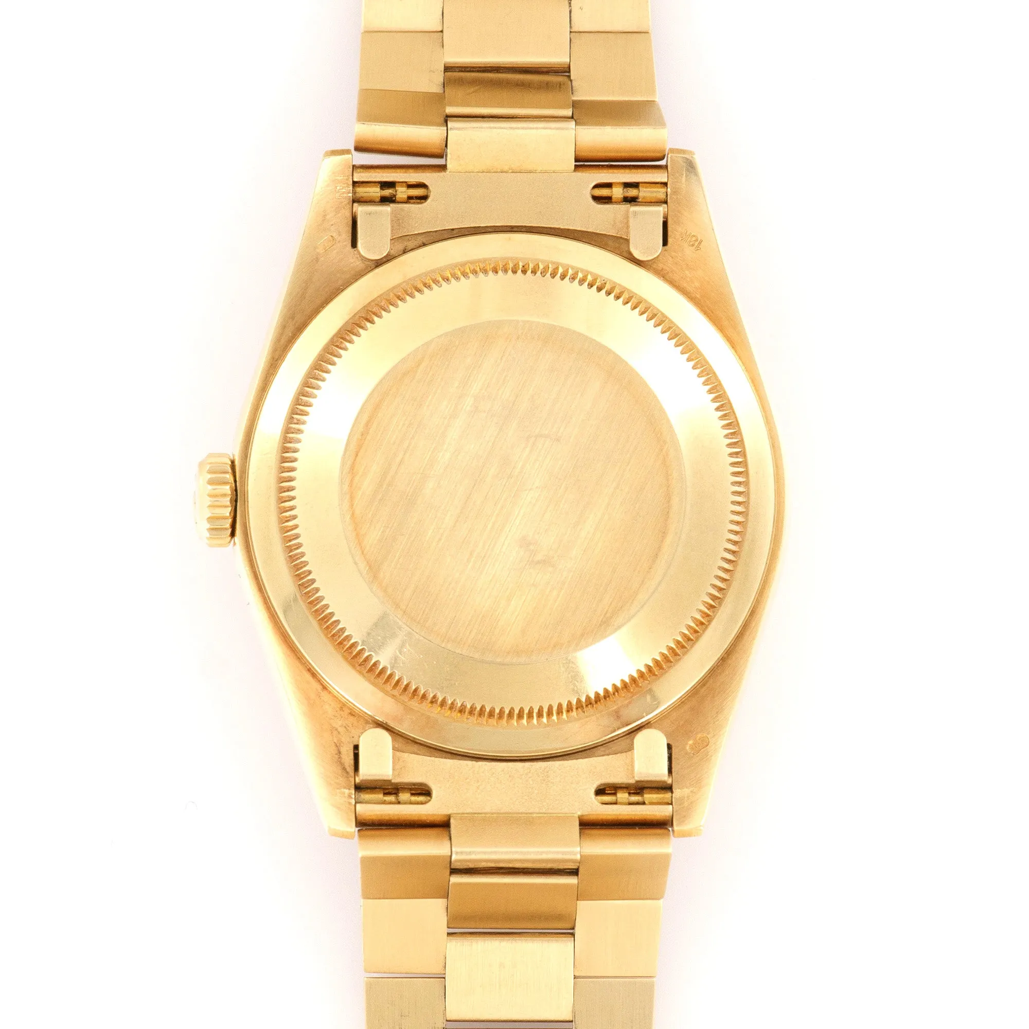 Rolex Day-Date Yellow Gold Bark Finish Baguette Diamond Watch Ref. 18248