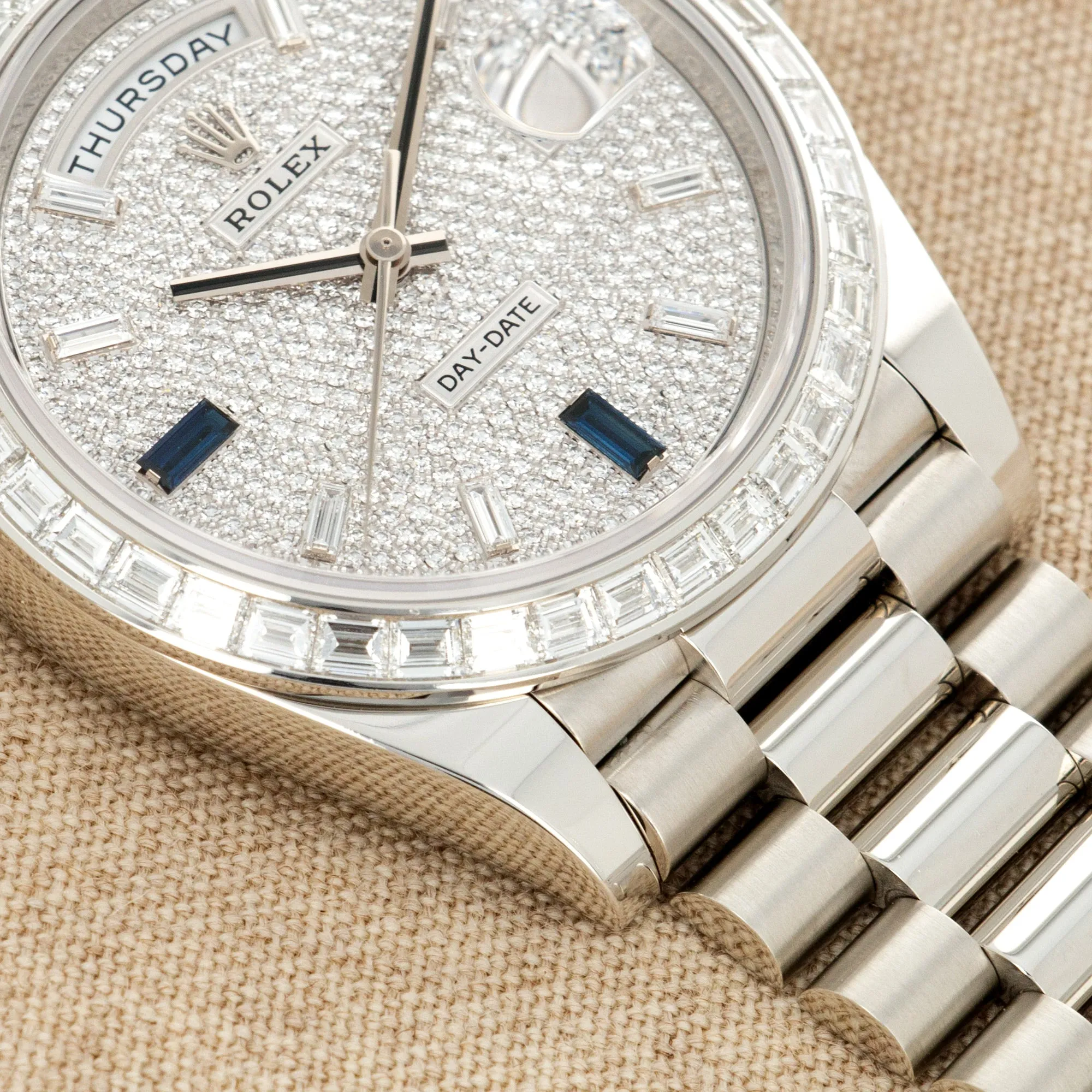 Rolex Platinum Day-Date Diamond Watch Ref. 228396