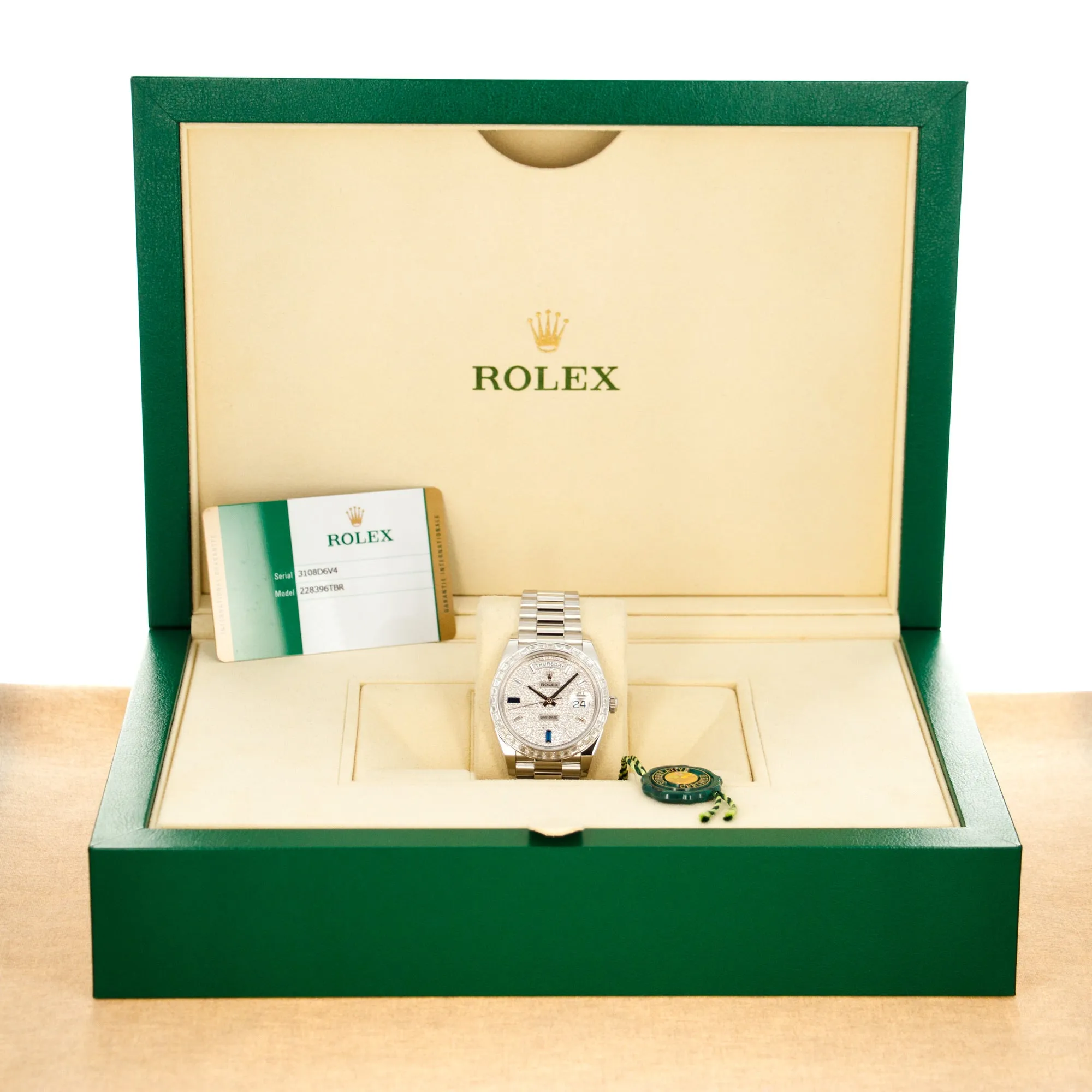 Rolex Platinum Day-Date Diamond Watch Ref. 228396