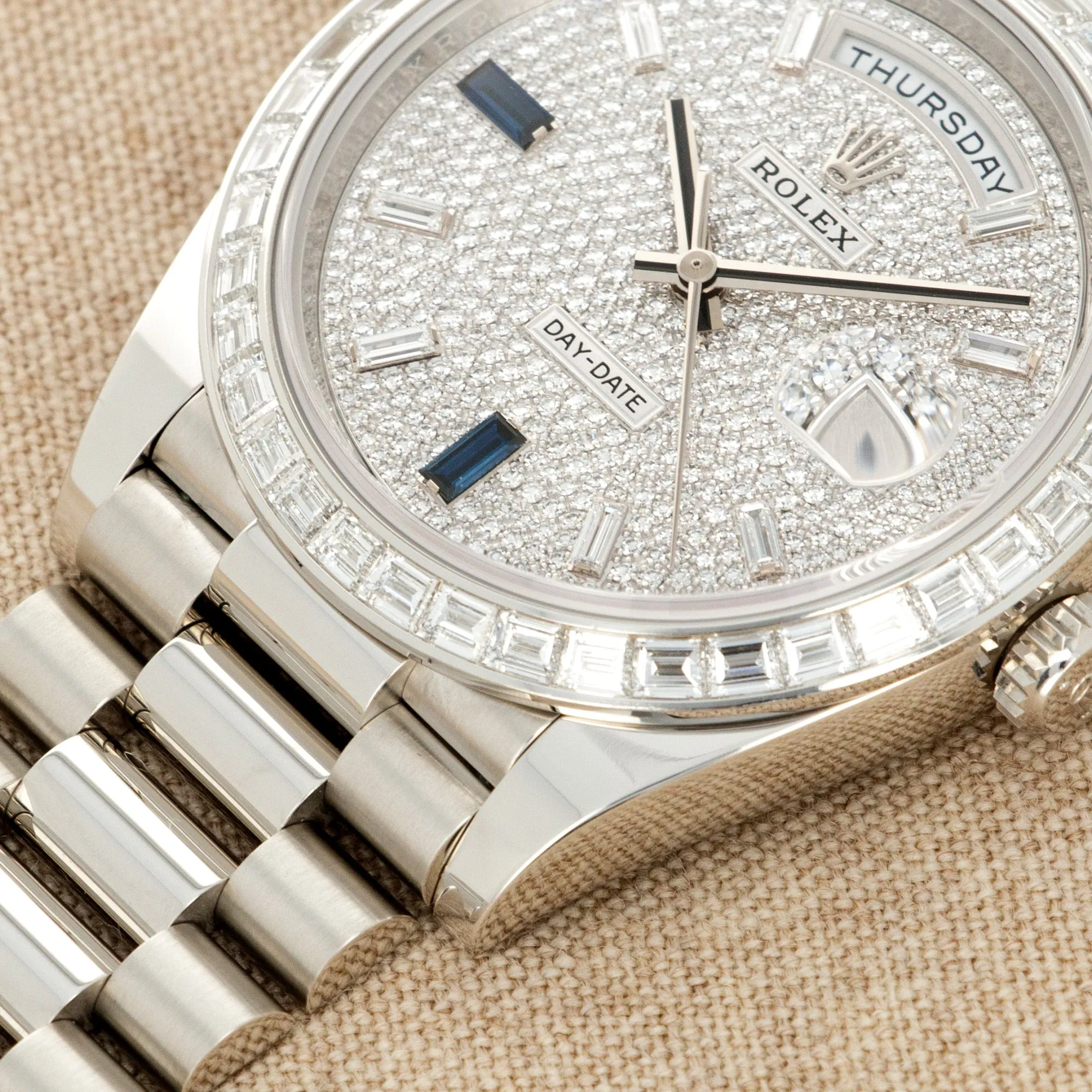 Rolex Platinum Day-Date Diamond Watch Ref. 228396