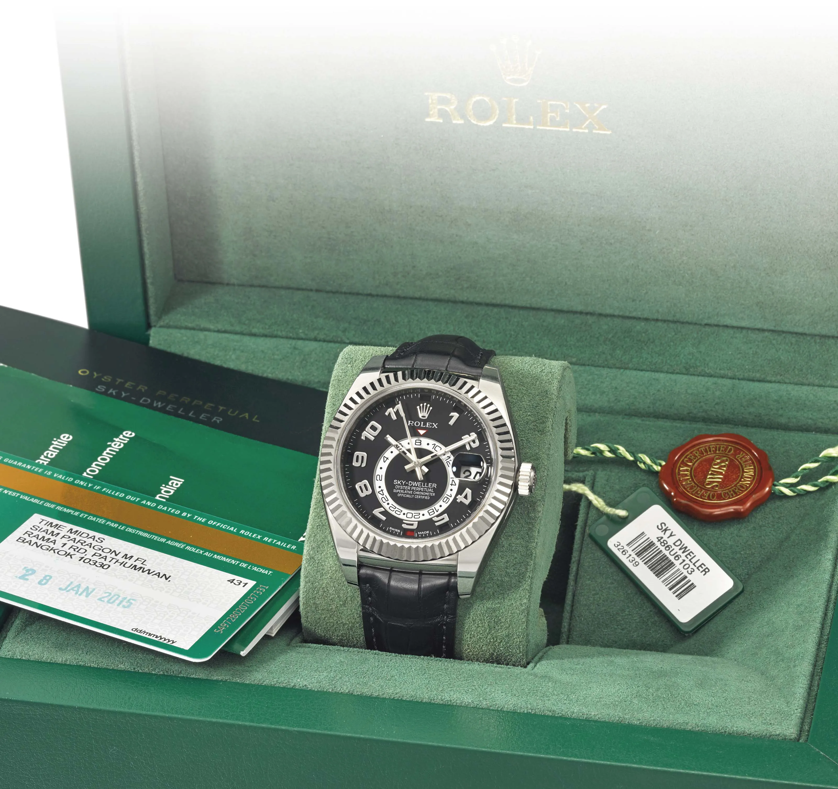 Rolex Sky-Dweller 326139 Christie's Lot 245 Full Set 18k White Gold 42 mm