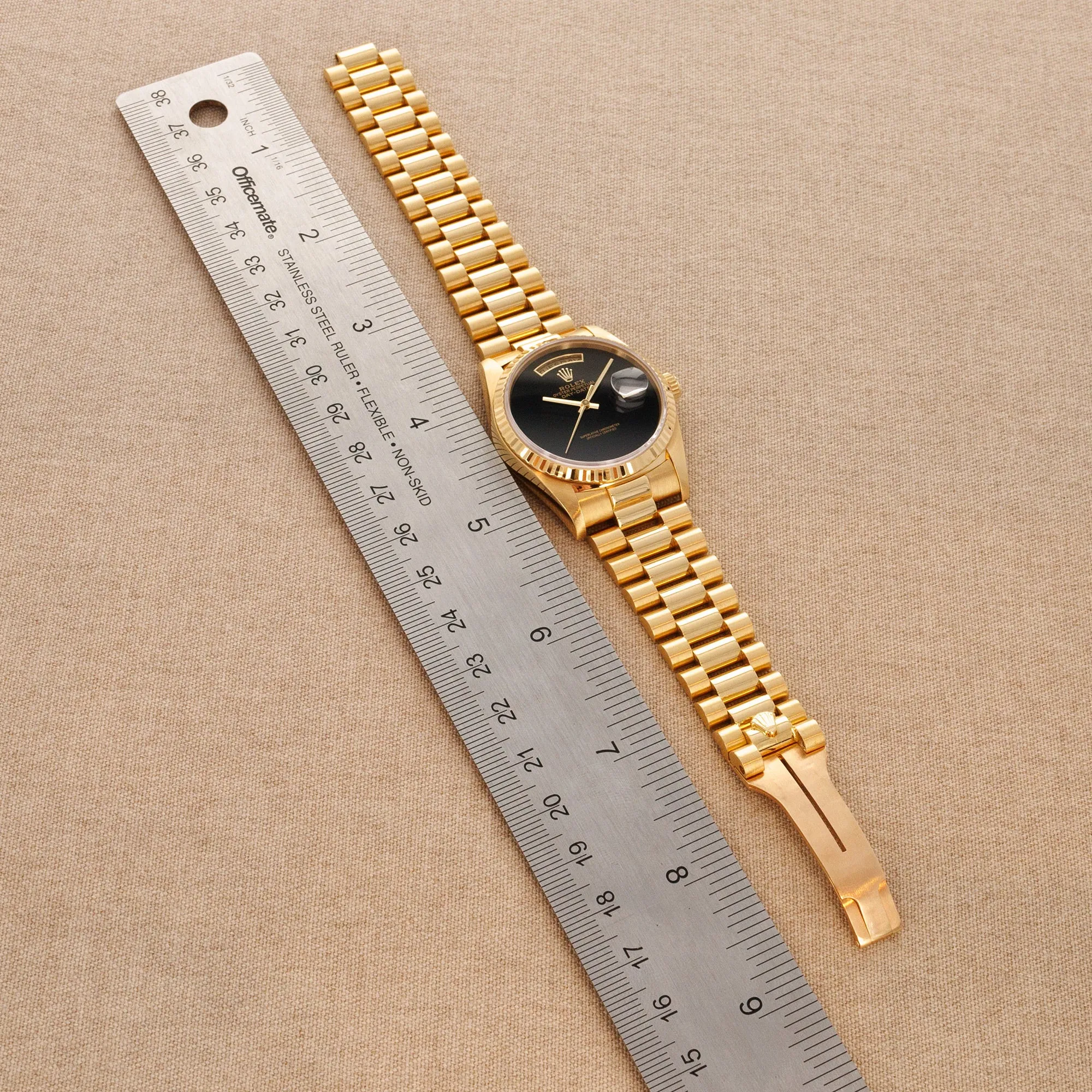Rolex Yellow Gold Day-Date Onyx Dial Watch Ref. 18238