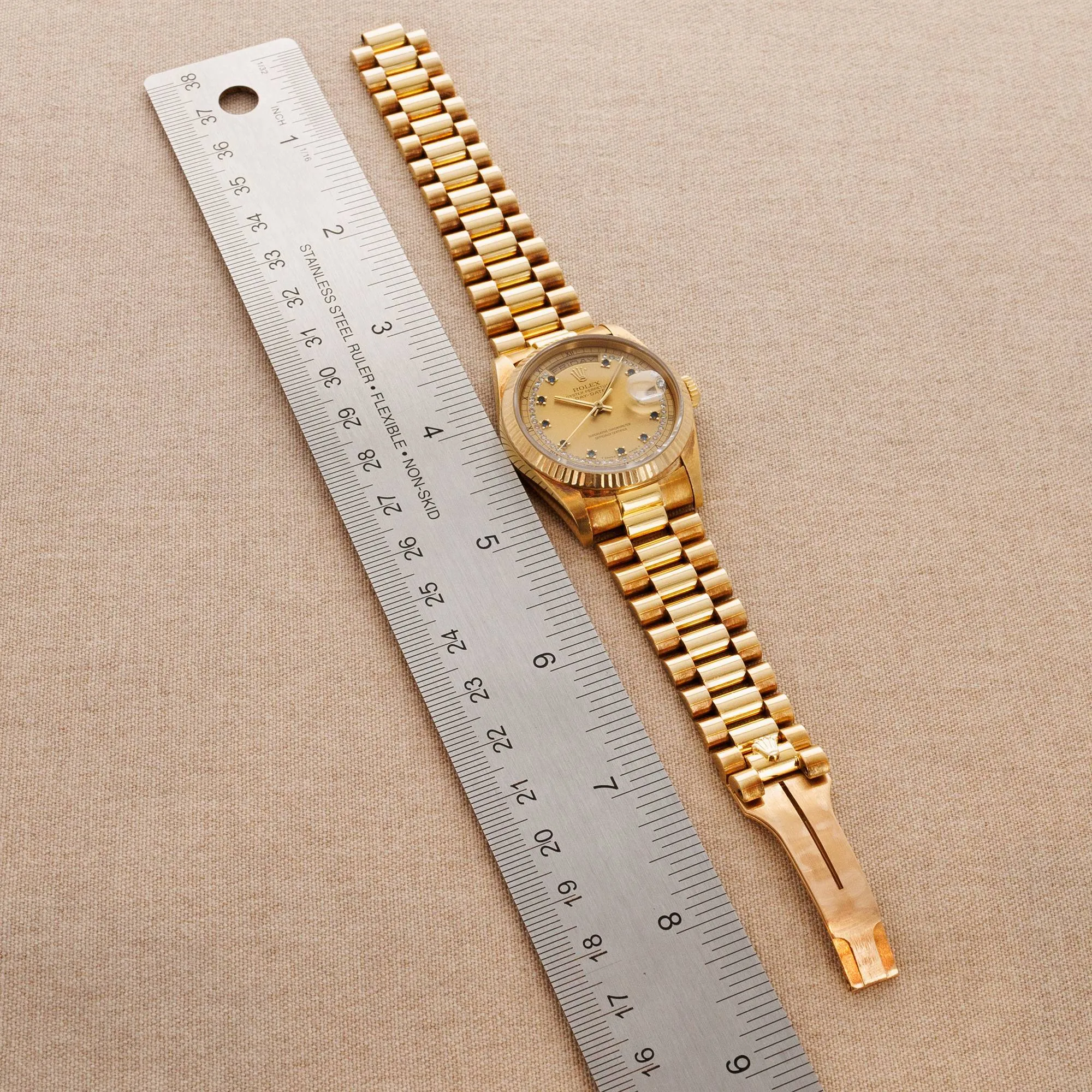 Rolex Yellow Gold Day Date Ref. 18238 with Sapphire String Dial