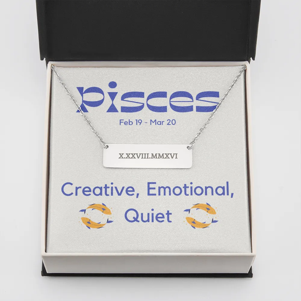 Roman Numeral Pisces Necklace