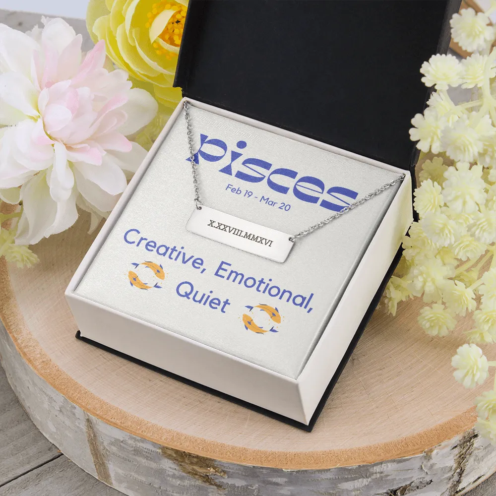 Roman Numeral Pisces Necklace