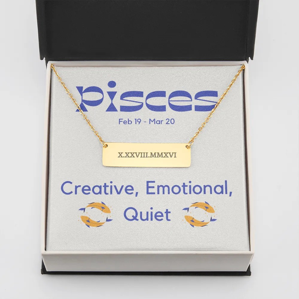 Roman Numeral Pisces Necklace
