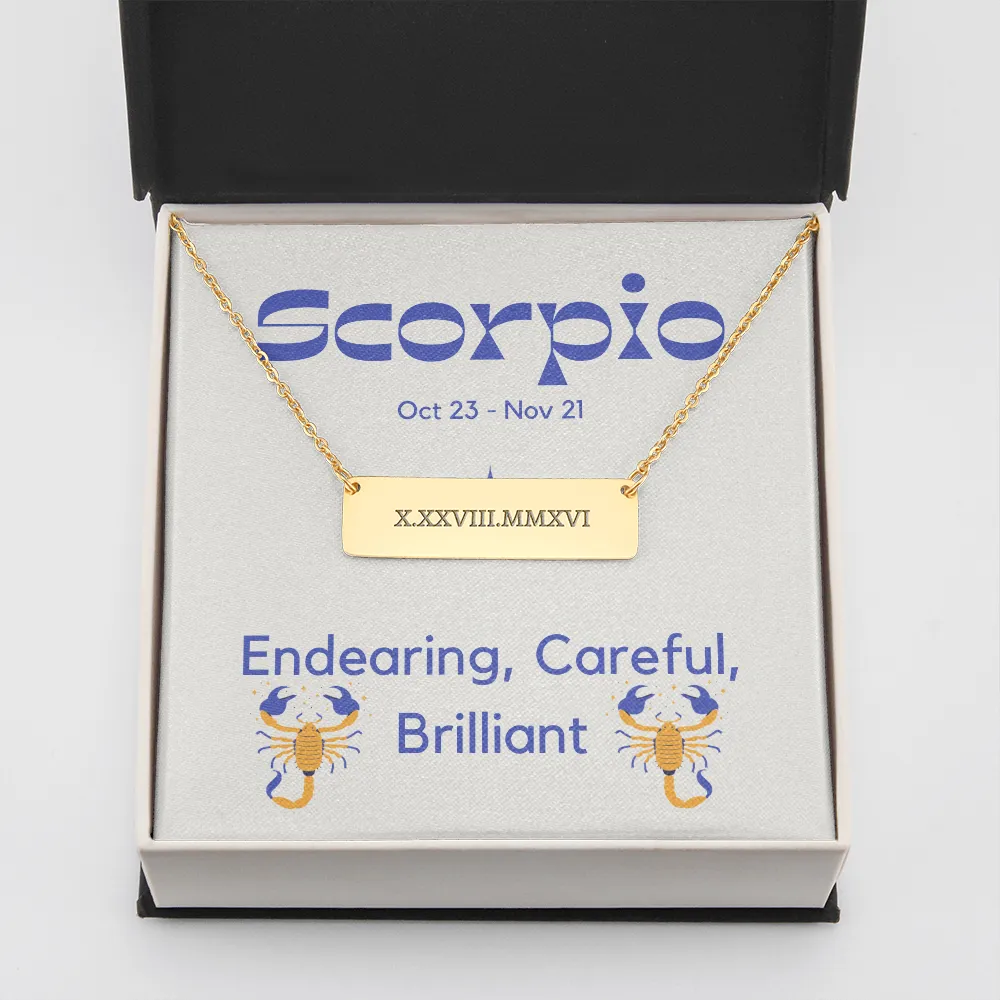 Roman Numeral Scorpio Necklace