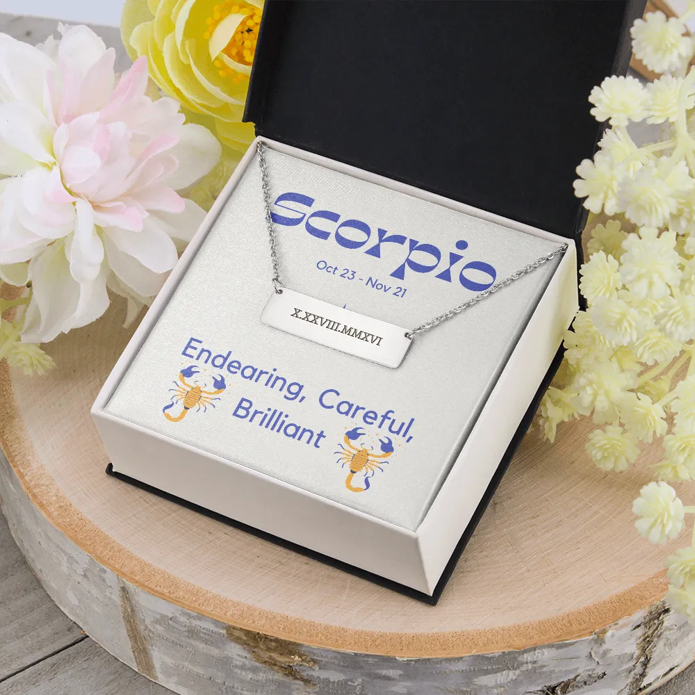 Roman Numeral Scorpio Necklace