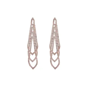 Rose Gold Gradual Loop Cup Chain Earrings