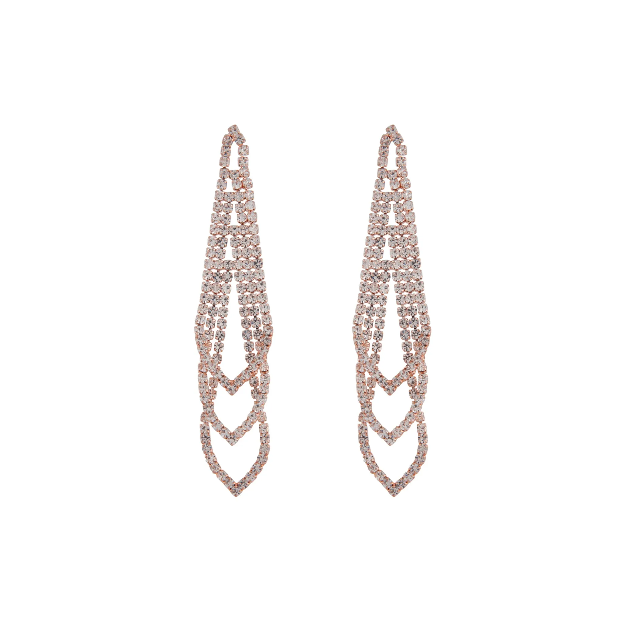 Rose Gold Gradual Loop Cup Chain Earrings
