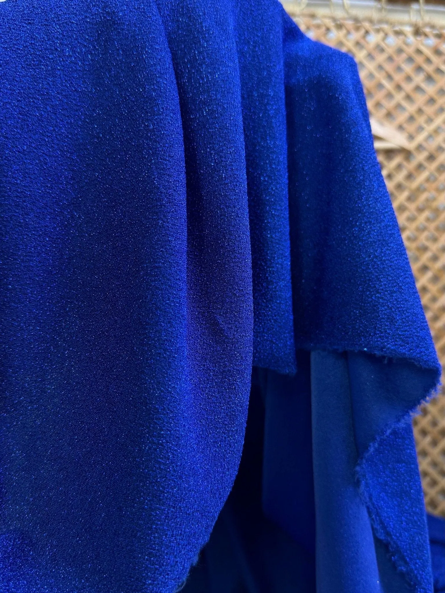 Royal Blue Spandex Lurex Knit Fabric, 4 Way Stretch Shimmery Dance Wear Fabric, Blue Glittery Nylon Spandex By Yard, Premium Quality 60''