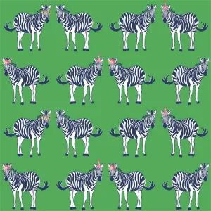 Safari Party Main on Green with Metallic Sparkle by Melissa Mortenson for Riley Blake Designs