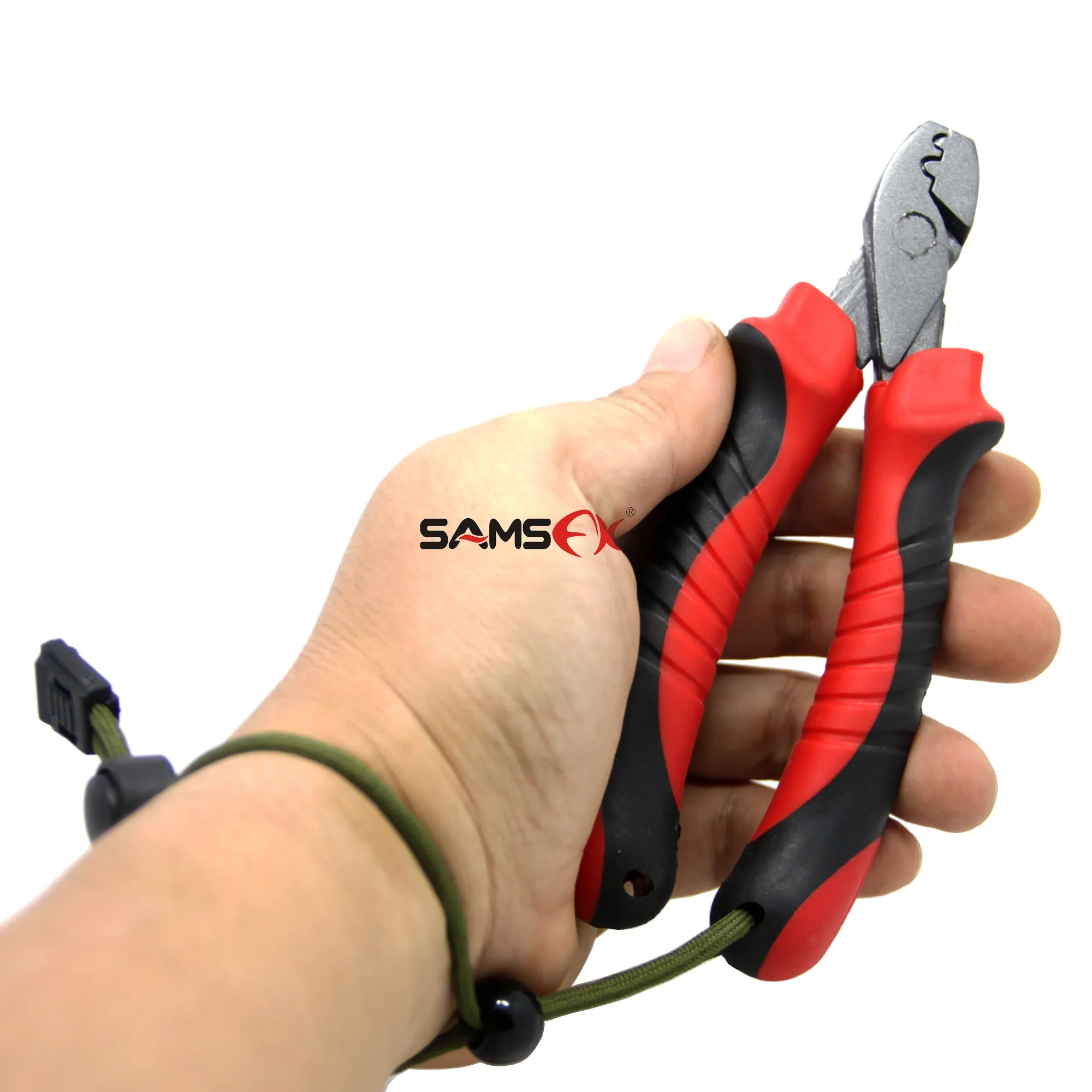 SAMSFX Forged Steel Hand Crimper Tool Fishing Wire Leader Crimping Pliers Swager