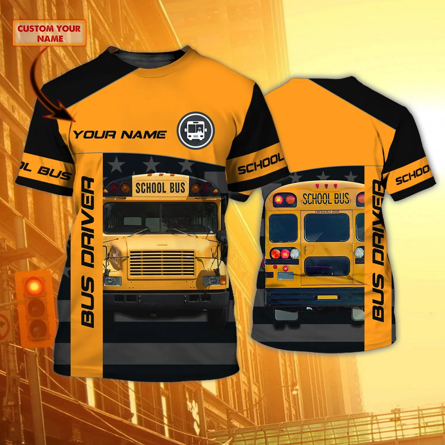 School Bus Driver - Personalized Name 3D Tshirt 34