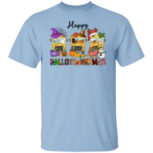 School Bus Hallothanksmas T-Shirt