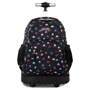 seastig 16 inch Black Robot Rolling Backpack for Kids