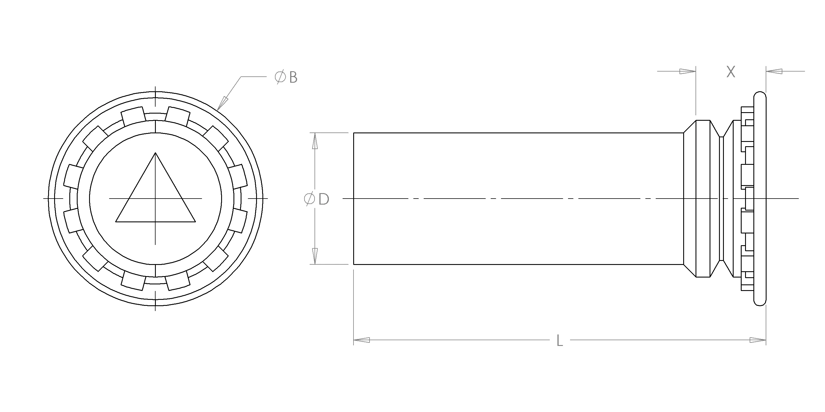 Self-Clinching Pin, 300 Series Stainless Steel, Passivated, 0.207 x 0.875, 100 Pack