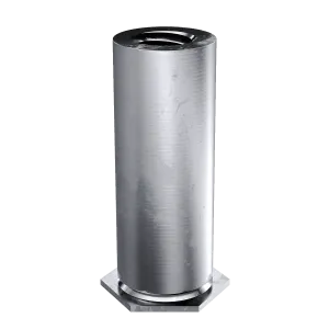 Self-Clinching Standoff, Thin Sheet, Steel, Zinc, M3x0.5 x 8, Partial Thread, Hole Dia.: 5.41, 100 Pack