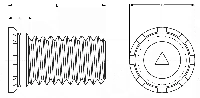 Self-Clinching Stud, Close Edge, Steel, Zinc, 10-32 x 0.875, 100 Pack