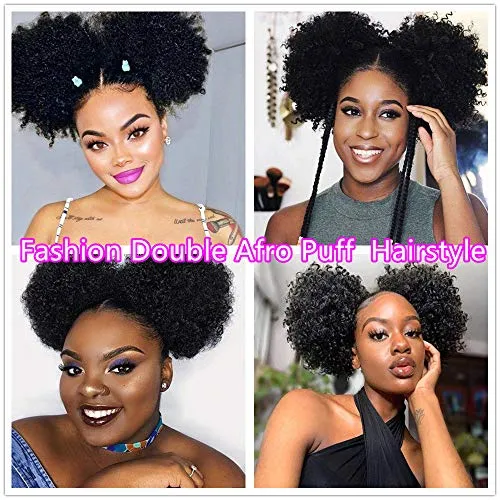 Set of 2 Afro Puff Drawstring Ponytail Hair Extension