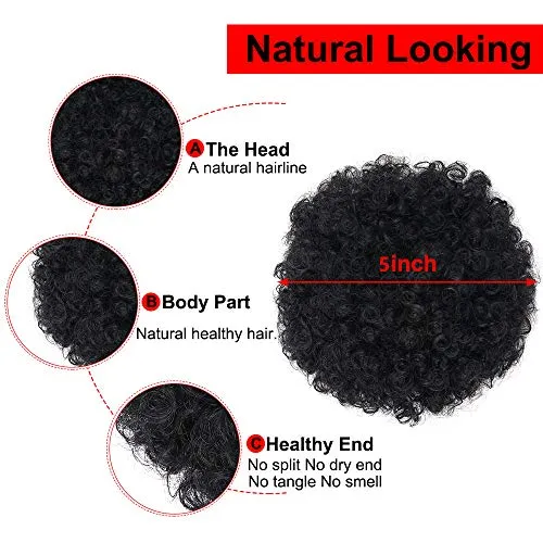 Set of 2 Afro Puff Drawstring Ponytail Hair Extension