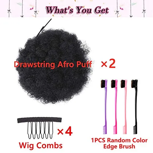 Set of 2 Afro Puff Drawstring Ponytail Hair Extension