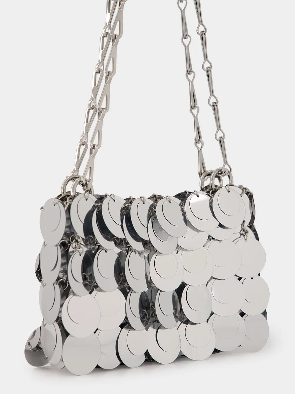 Silver Sparkle Discs Nano Bag