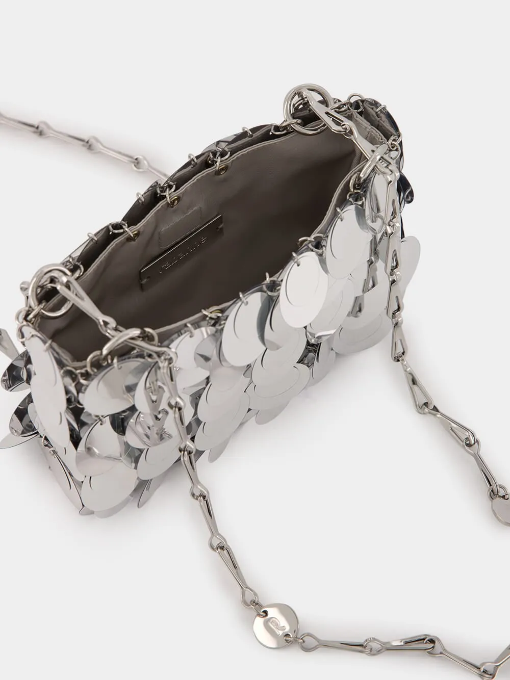 Silver Sparkle Discs Nano Bag