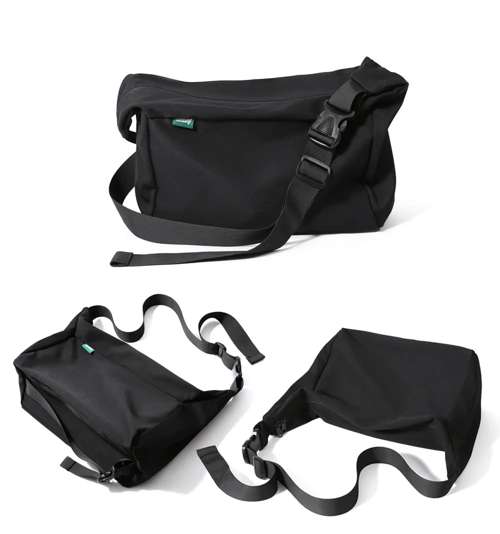 Soft Utility Bag Messenger Bag Casual Satchel Crossbody Bag, Black/White
