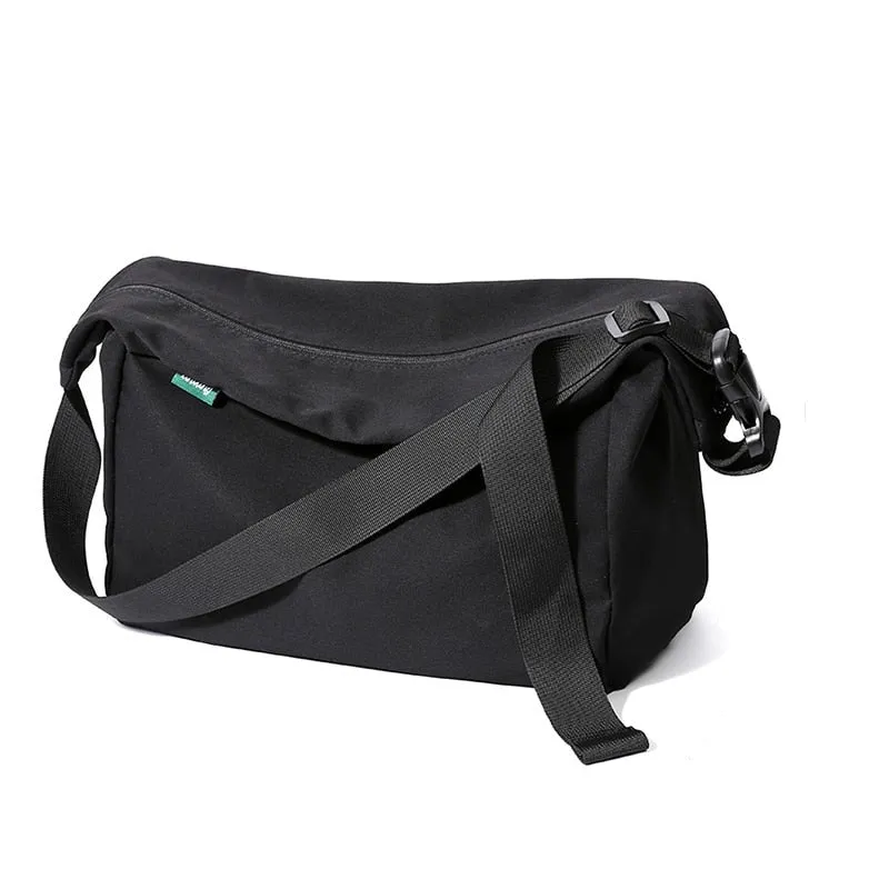 Soft Utility Bag Messenger Bag Casual Satchel Crossbody Bag, Black/White